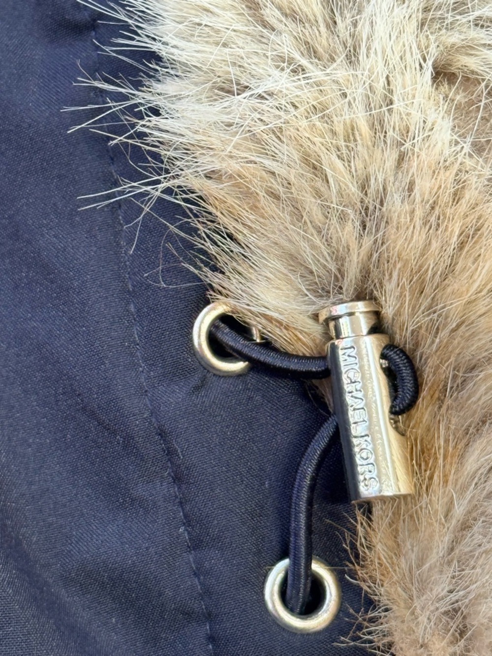 Michael Kors Removable Fur Trim Hood Black Coat Jacket Replacement - Picture 2 of 5